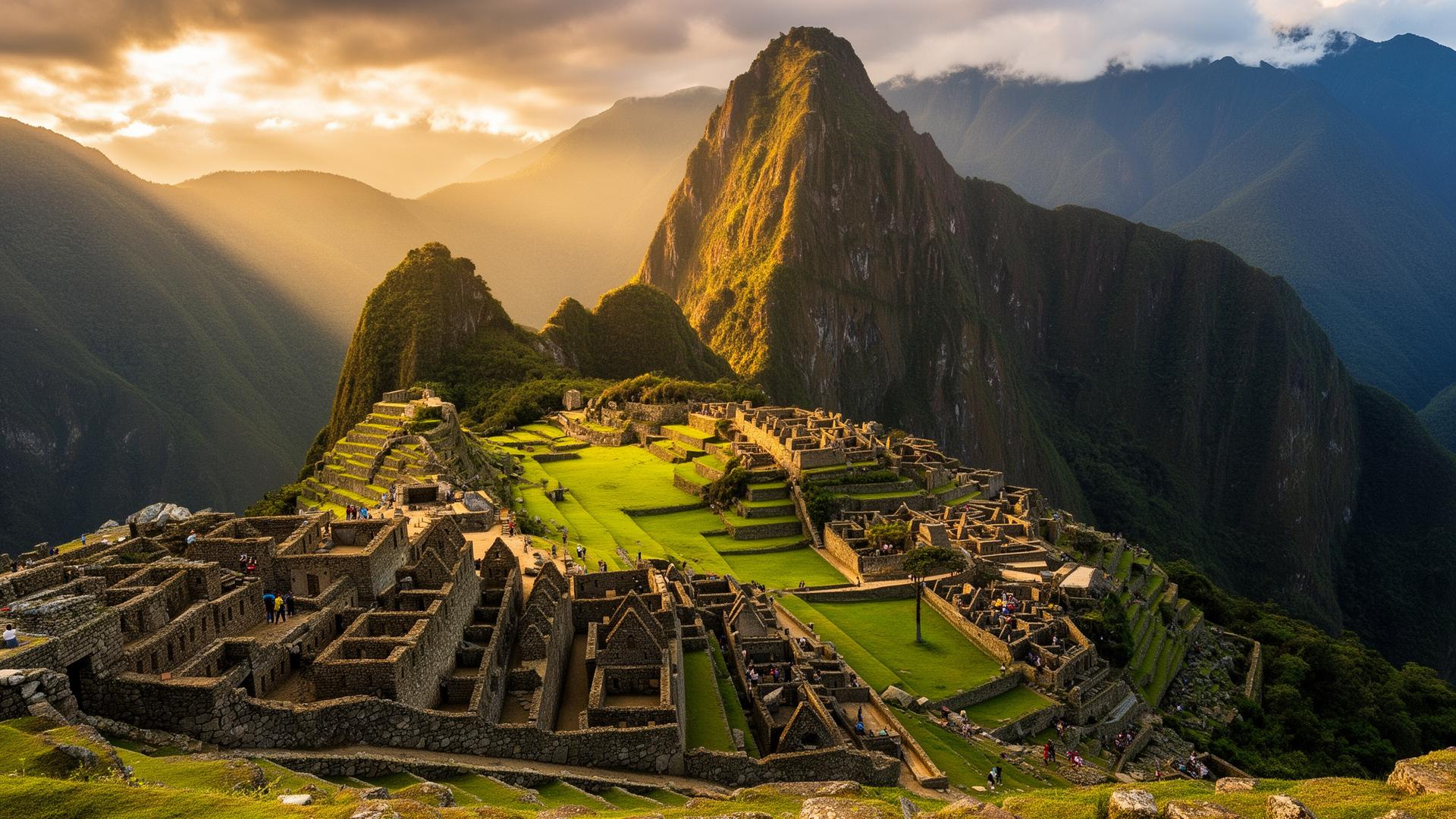 Grupo de viajeros frente a Machu Picchu